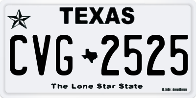 TX license plate CVG2525