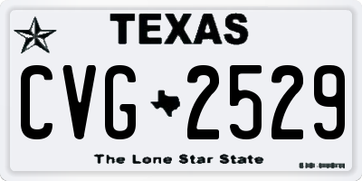 TX license plate CVG2529
