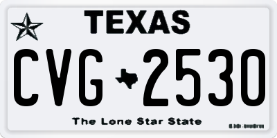 TX license plate CVG2530