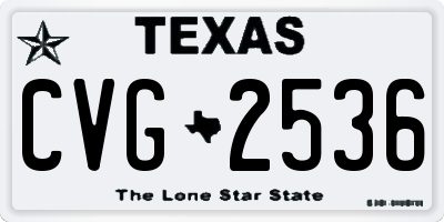 TX license plate CVG2536