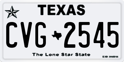 TX license plate CVG2545