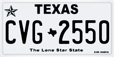 TX license plate CVG2550