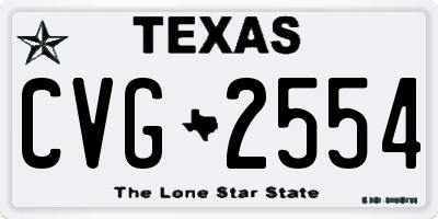 TX license plate CVG2554