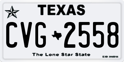 TX license plate CVG2558