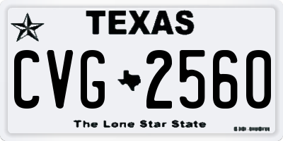 TX license plate CVG2560