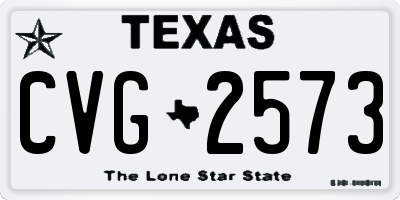 TX license plate CVG2573