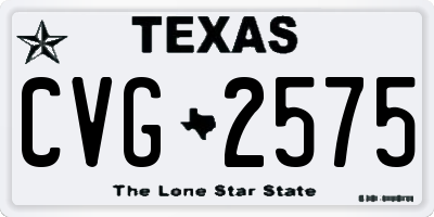 TX license plate CVG2575