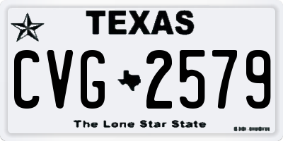 TX license plate CVG2579
