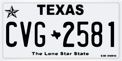 TX license plate CVG2581