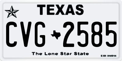 TX license plate CVG2585