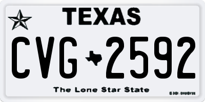 TX license plate CVG2592