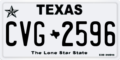 TX license plate CVG2596