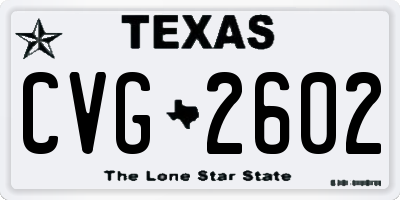TX license plate CVG2602