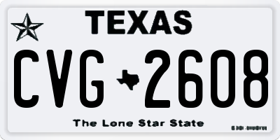 TX license plate CVG2608