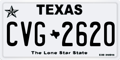 TX license plate CVG2620