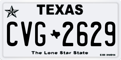 TX license plate CVG2629