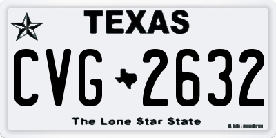 TX license plate CVG2632