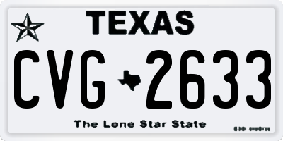 TX license plate CVG2633