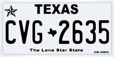 TX license plate CVG2635