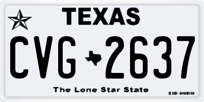 TX license plate CVG2637
