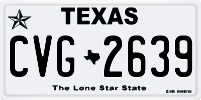TX license plate CVG2639