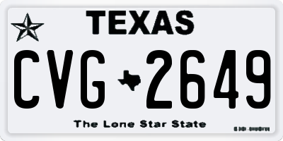 TX license plate CVG2649