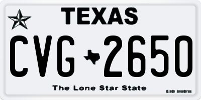 TX license plate CVG2650