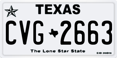 TX license plate CVG2663