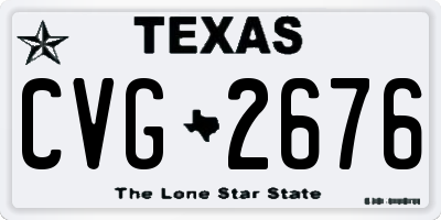 TX license plate CVG2676