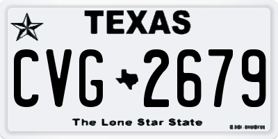 TX license plate CVG2679