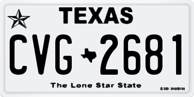 TX license plate CVG2681