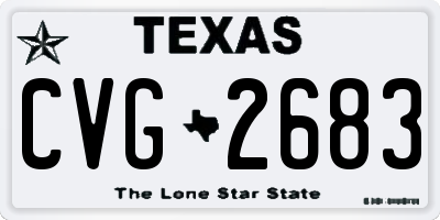TX license plate CVG2683