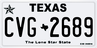 TX license plate CVG2689