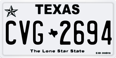 TX license plate CVG2694