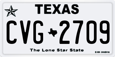 TX license plate CVG2709