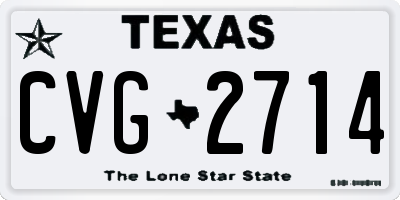TX license plate CVG2714