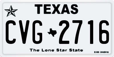 TX license plate CVG2716