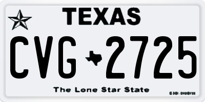 TX license plate CVG2725