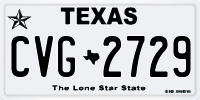 TX license plate CVG2729
