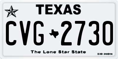 TX license plate CVG2730