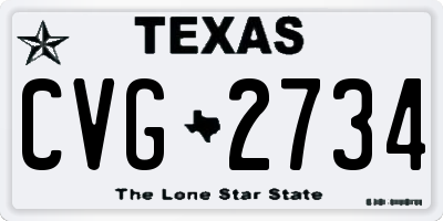 TX license plate CVG2734