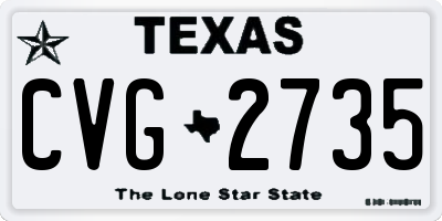 TX license plate CVG2735
