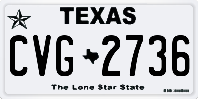 TX license plate CVG2736