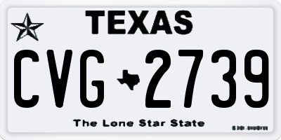 TX license plate CVG2739