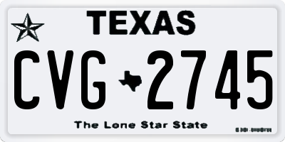 TX license plate CVG2745