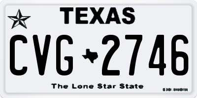 TX license plate CVG2746
