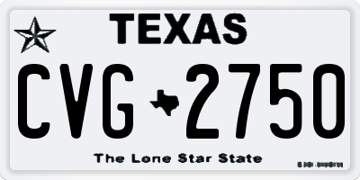 TX license plate CVG2750