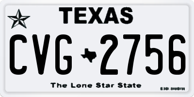 TX license plate CVG2756