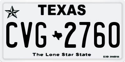 TX license plate CVG2760