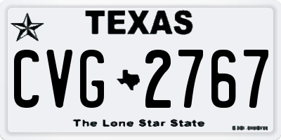 TX license plate CVG2767